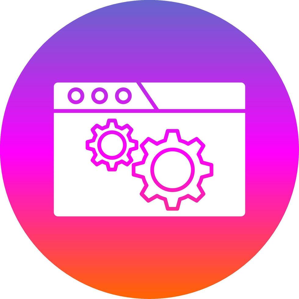 Browser Setting Glyph Gradient Circle Icon vector