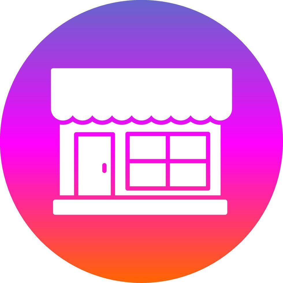 tienda de comestibles Tienda glifo degradado circulo icono vector