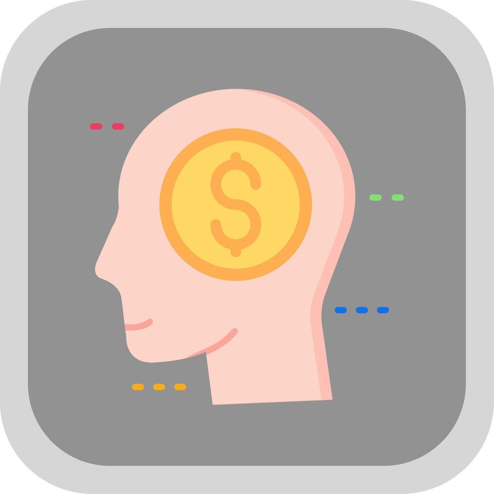 Greed Flat Round Corner Icon vector