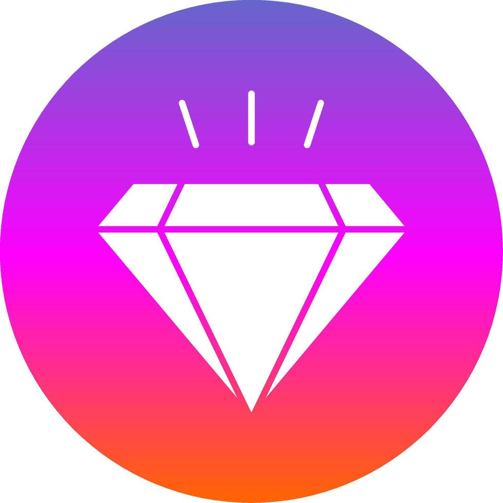 Diamond Glyph Gradient Circle Icon vector