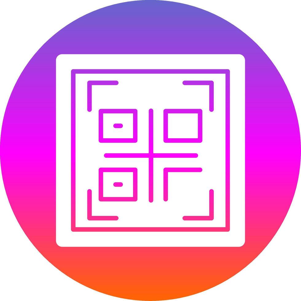 Qr Code Glyph Gradient Circle Icon vector