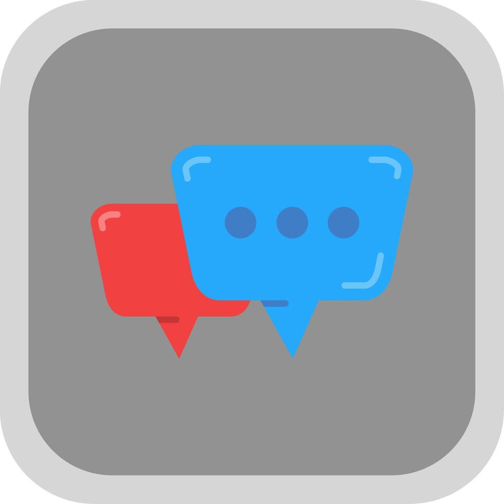 Chat bubbles Flat Round Corner Icon vector