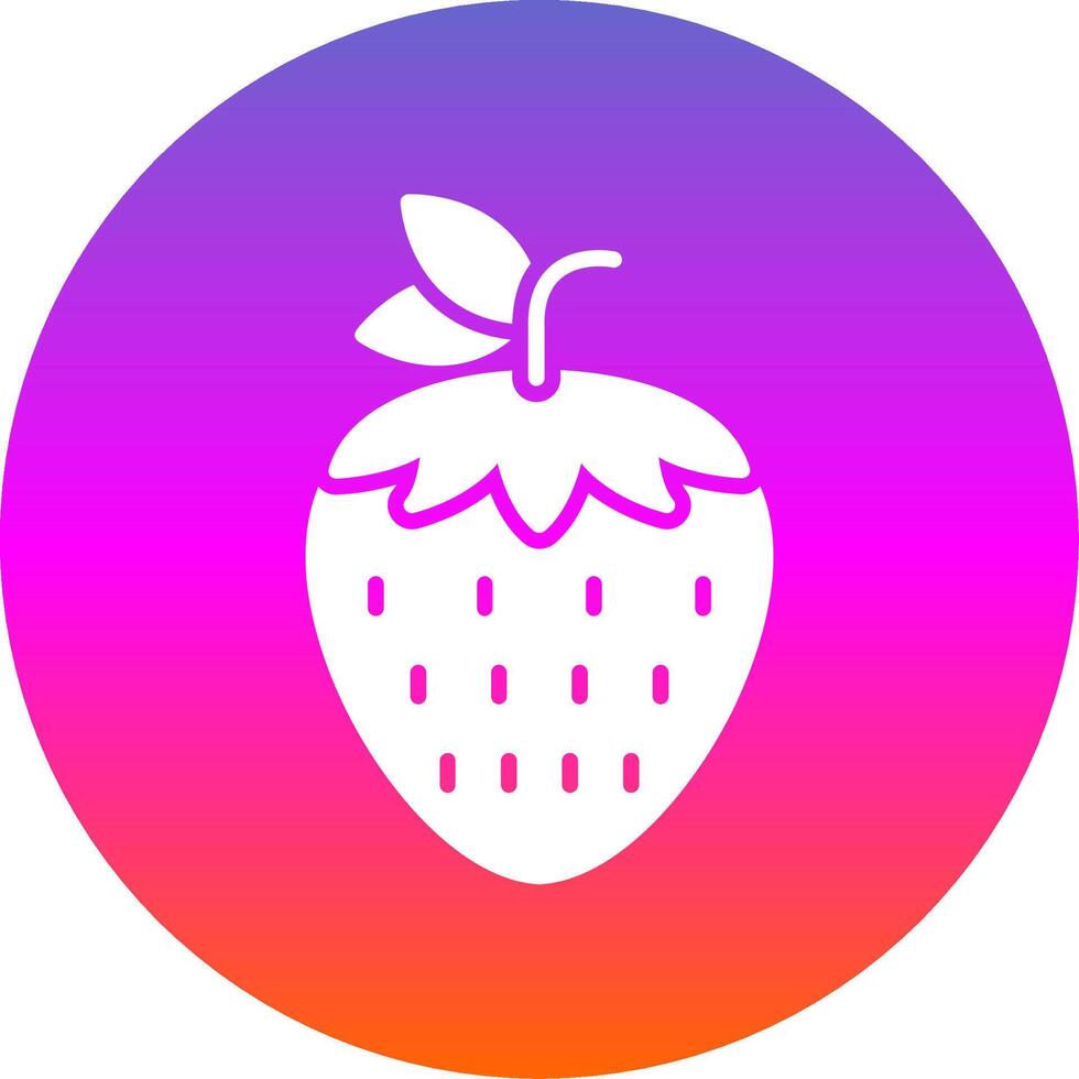 fresas glifo degradado circulo icono vector