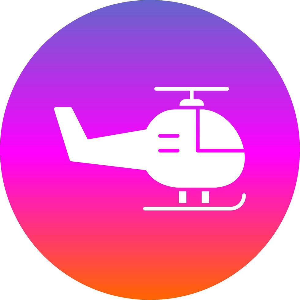 helicóptero glifo degradado circulo icono vector