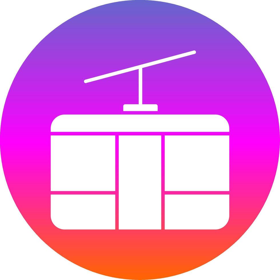 Cableway Glyph Gradient Circle Icon vector