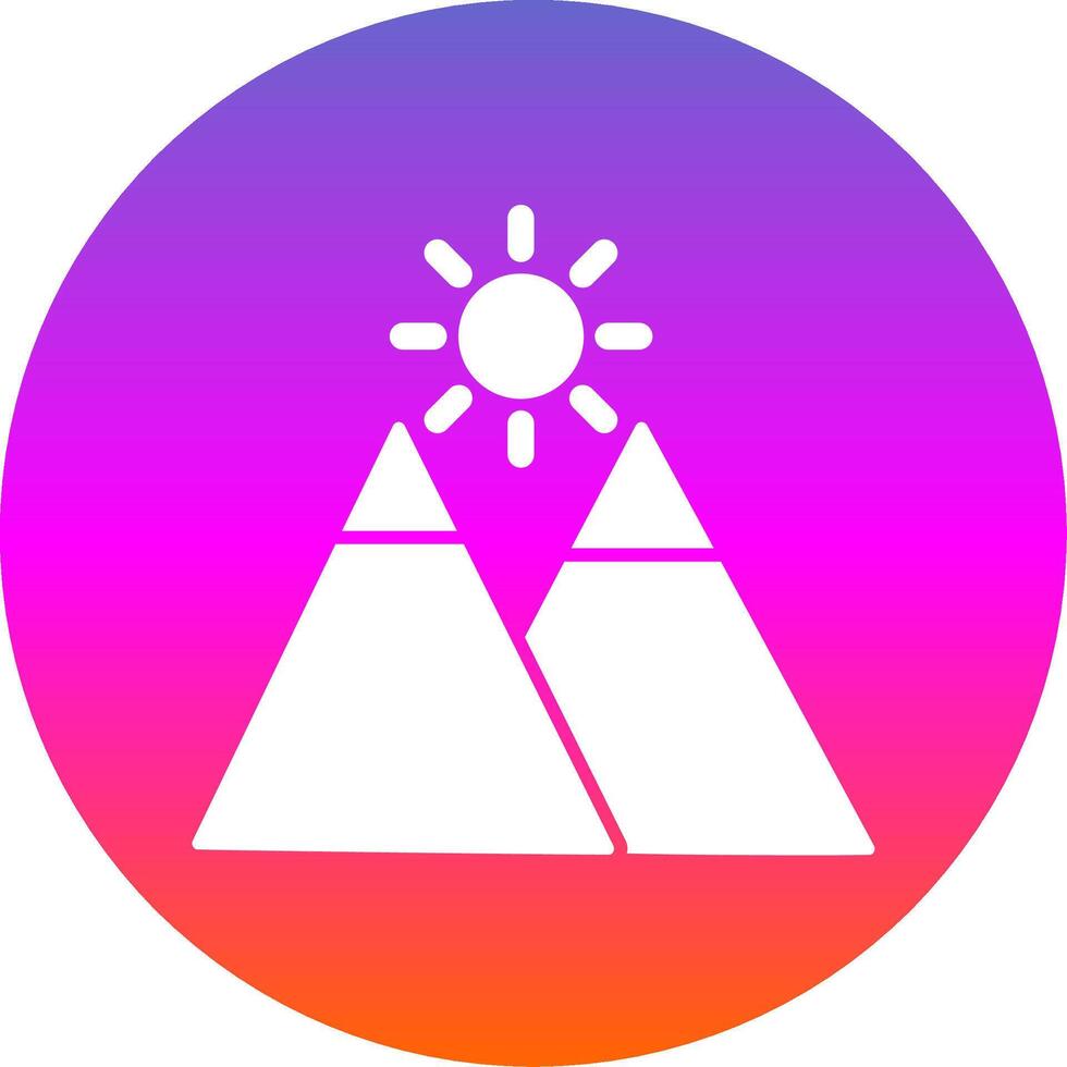 Mountains Glyph Gradient Circle Icon vector