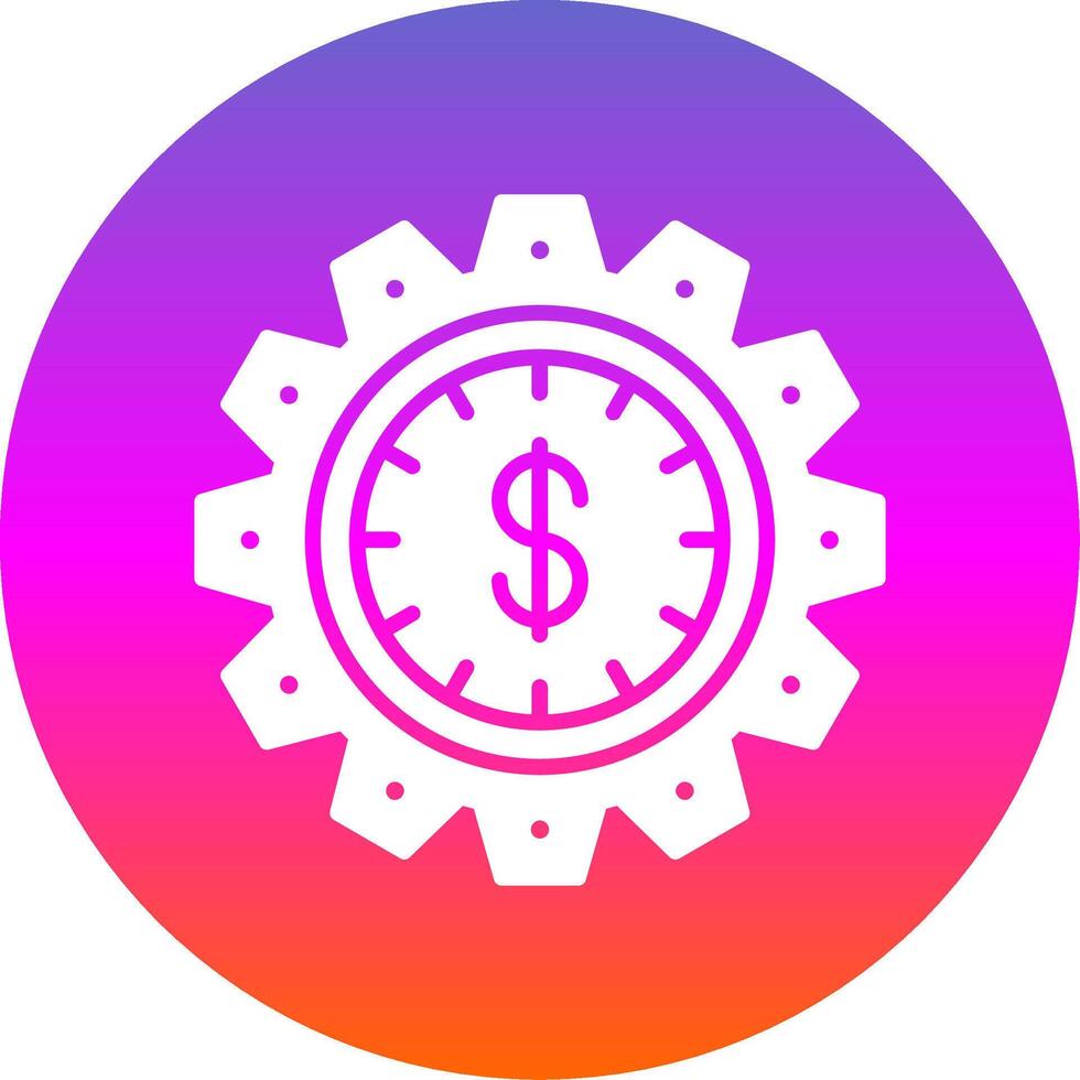 Time Is Money Glyph Gradient Circle Icon vector
