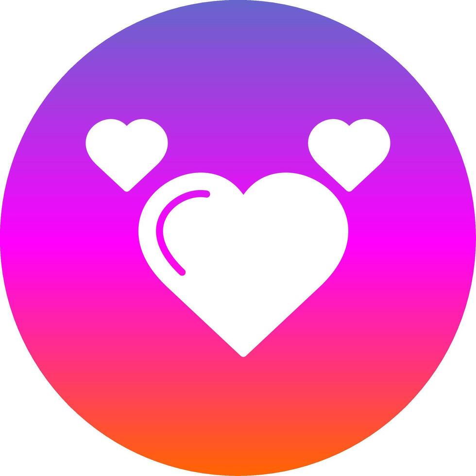 Heart Glyph Gradient Circle Icon vector