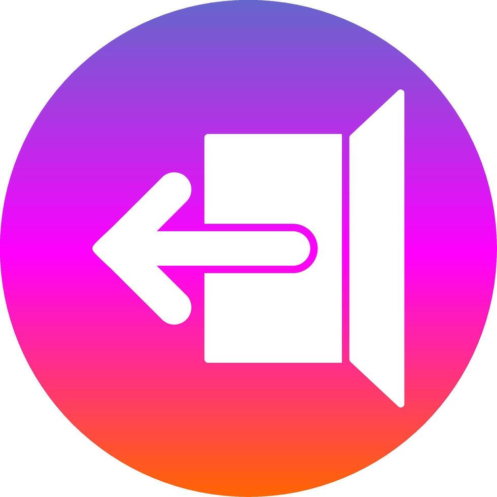 Logout Glyph Gradient Circle Icon vector