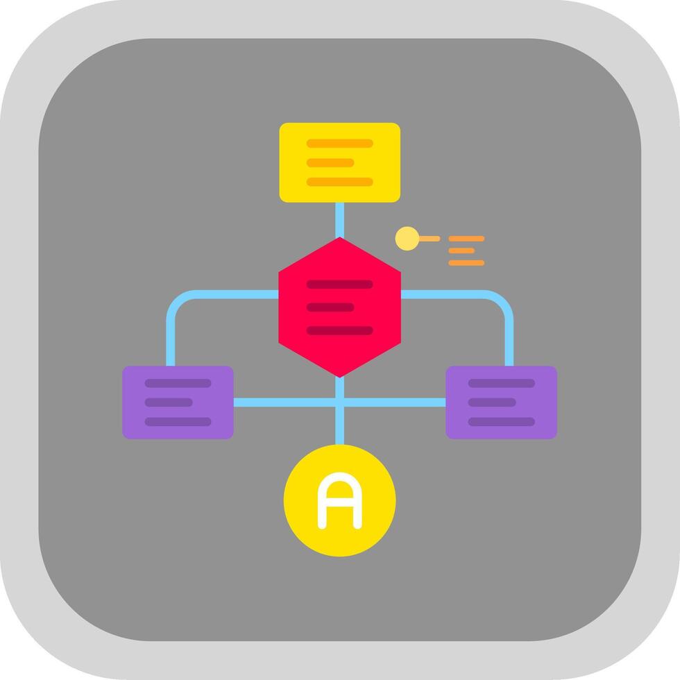 Flowchart Flat Round Corner Icon vector