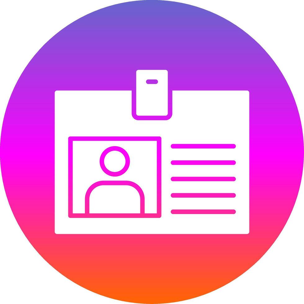 Id Card Glyph Gradient Circle Icon vector