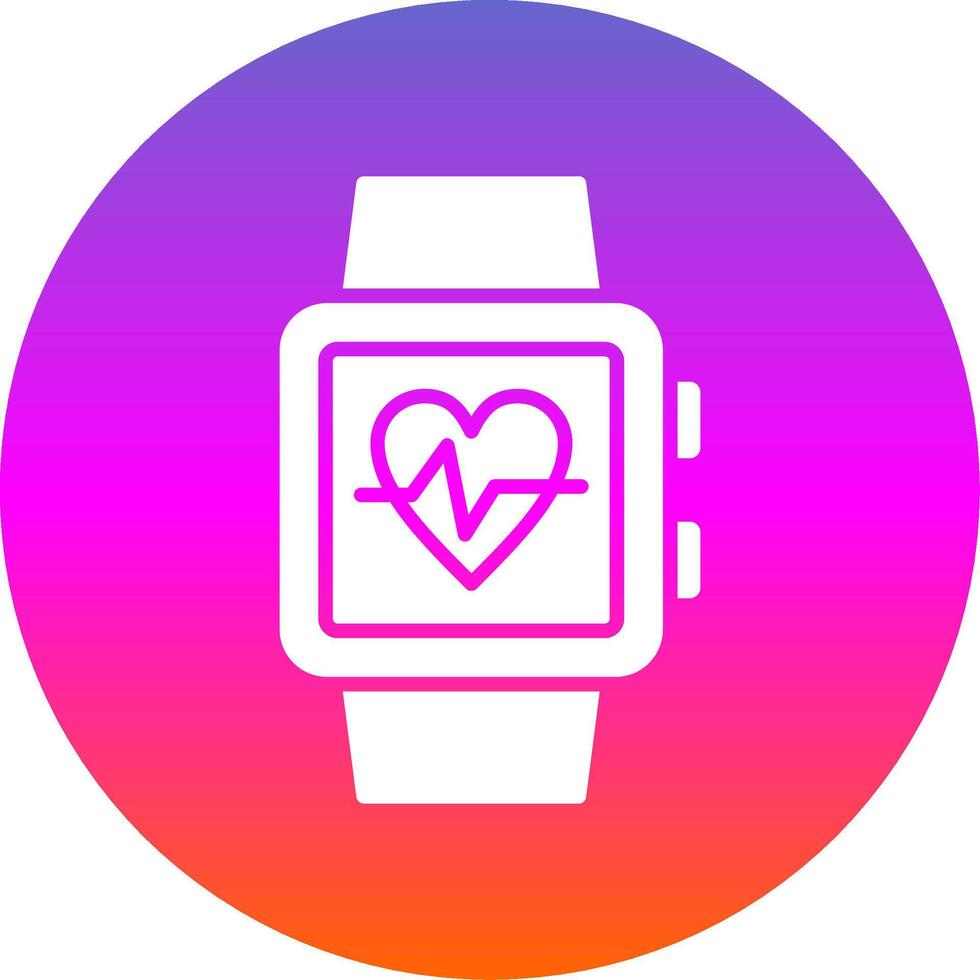 Smart Watch Glyph Gradient Circle Icon vector