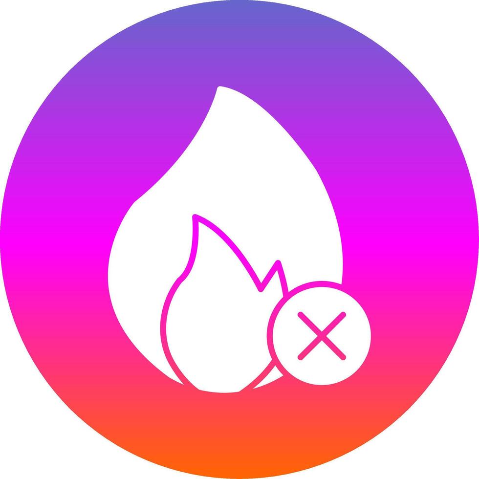 No Fire Glyph Gradient Circle Icon vector