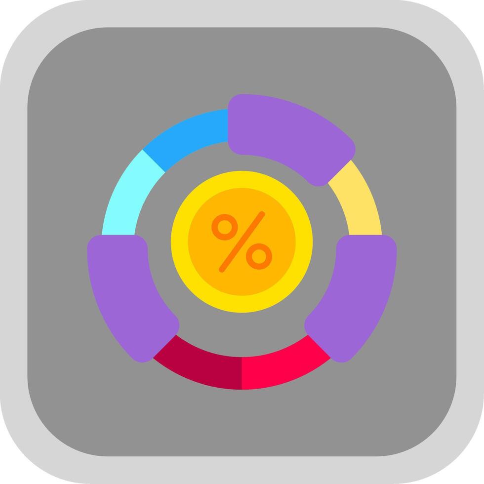 Ratio Flat Round Corner Icon vector