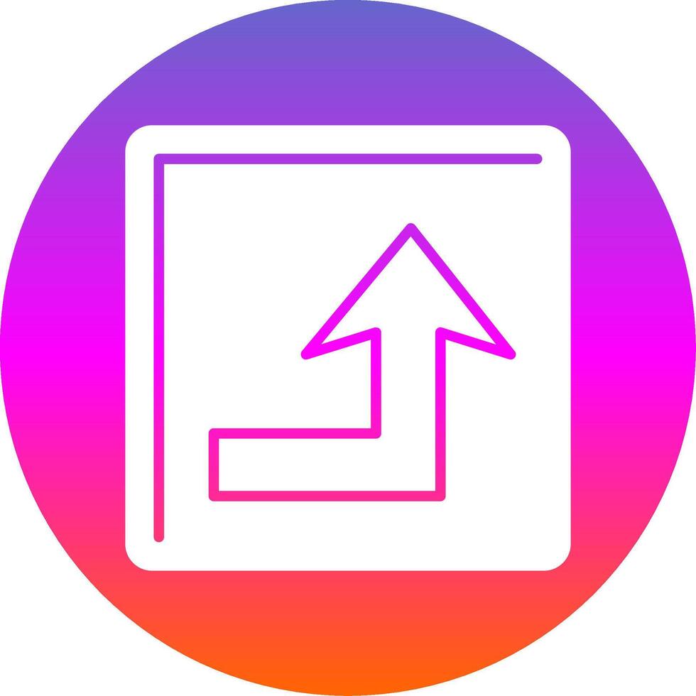 Turn Up Glyph Gradient Circle Icon vector