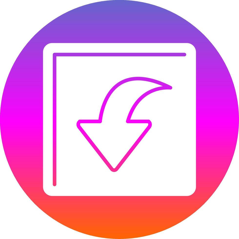 Curved Down Glyph Gradient Circle Icon vector