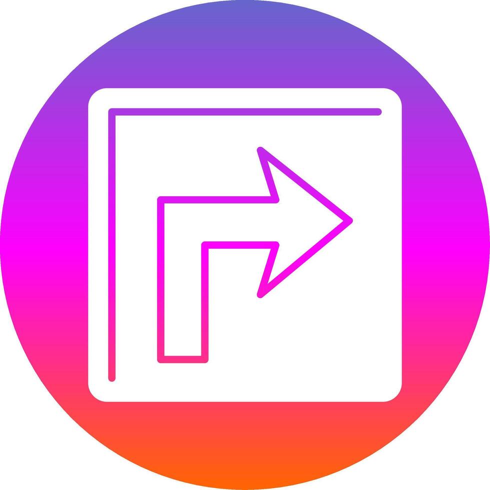 Turn Right Glyph Gradient Circle Icon vector