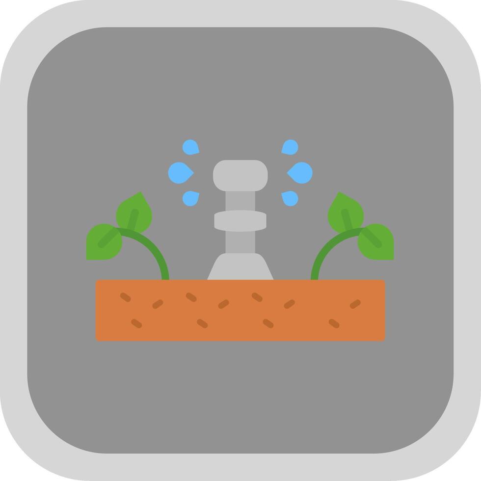 Irrigation Flat Round Corner Icon vector