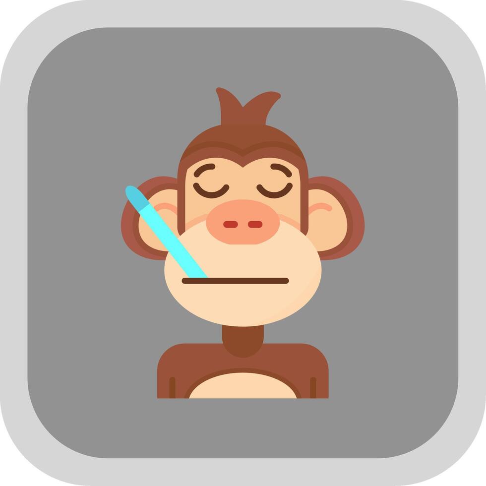 Sick Flat Round Corner Icon vector