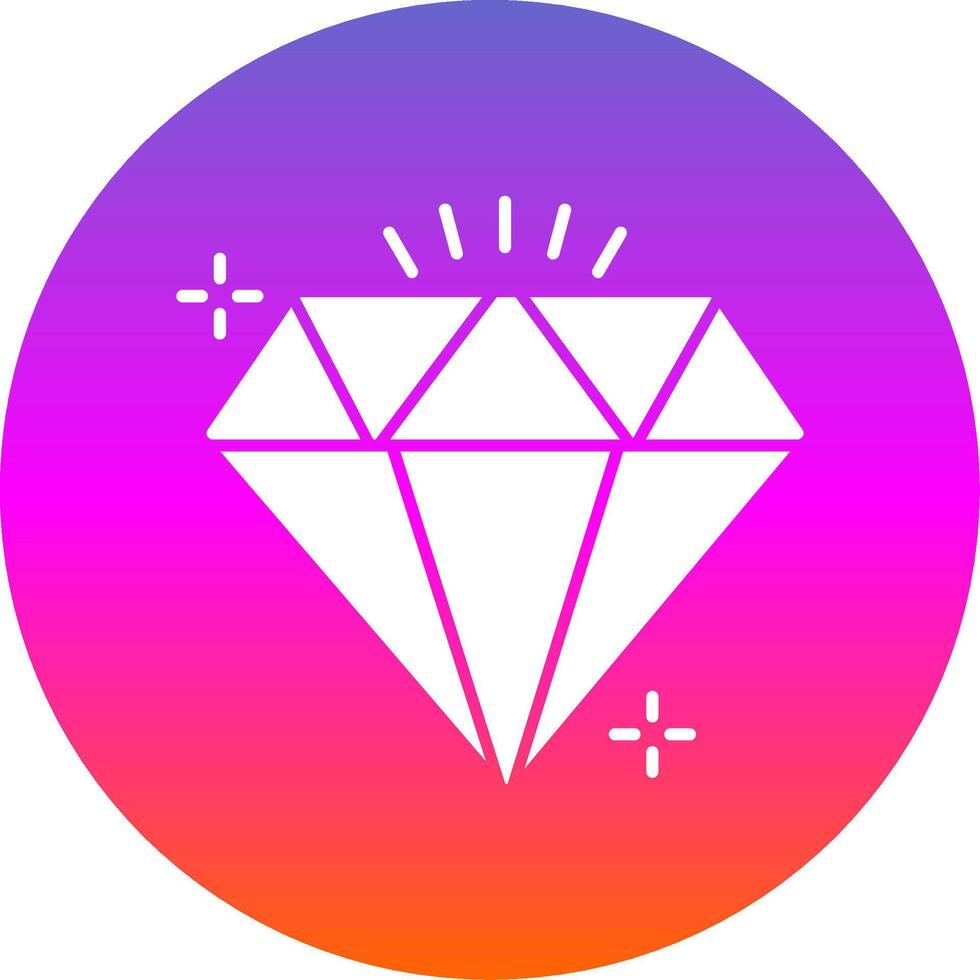 Diamond Glyph Gradient Circle Icon vector