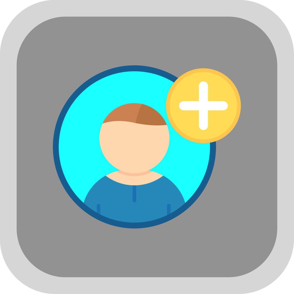 Add Flat Round Corner Icon vector