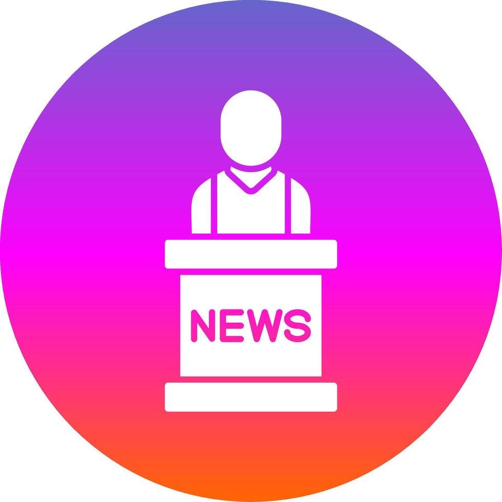 Noticias ancla glifo degradado circulo icono vector