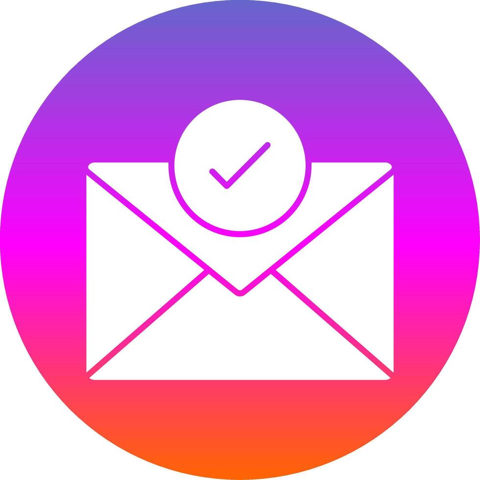 Mail Glyph Gradient Circle Icon vector