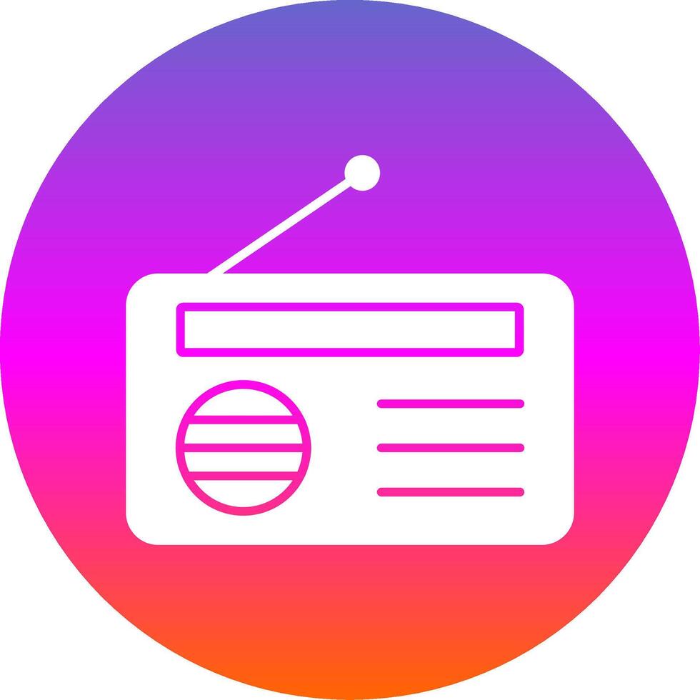 Radio Glyph Gradient Circle Icon vector