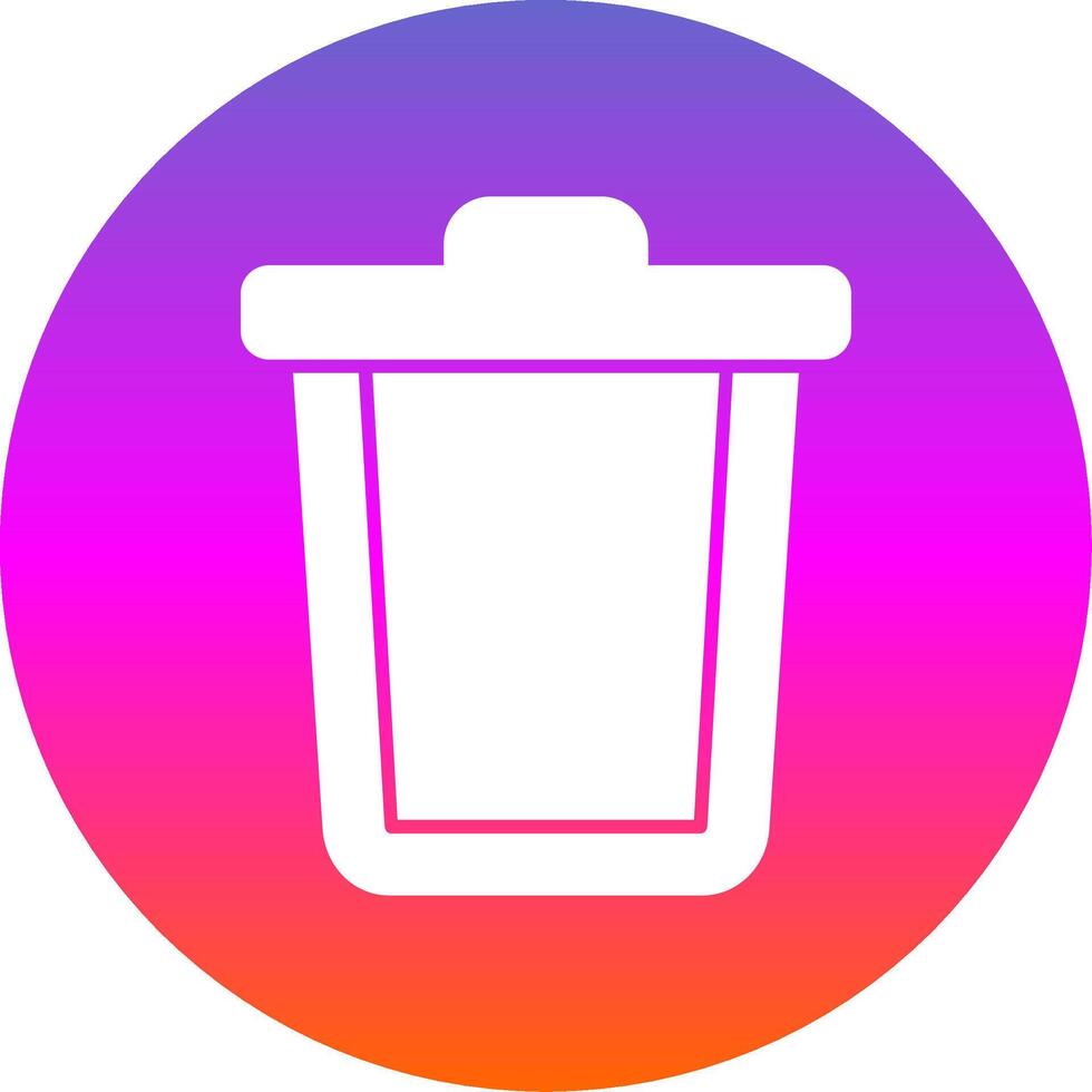Trash Can Glyph Gradient Circle Icon vector