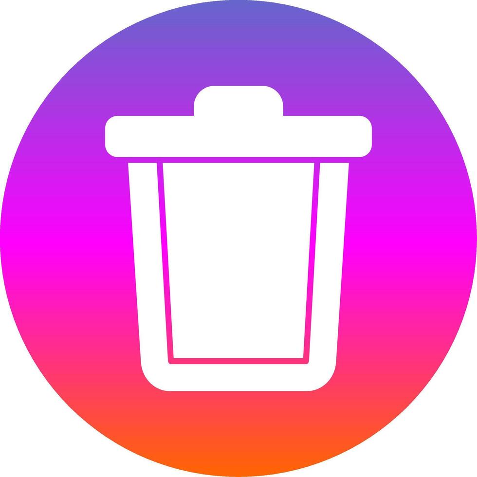 Trash Can Glyph Gradient Circle Icon vector