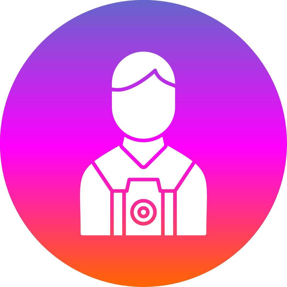 Camera Man Glyph Gradient Circle Icon vector