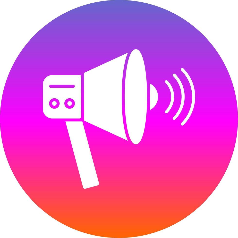 Megaphone Glyph Gradient Circle Icon vector