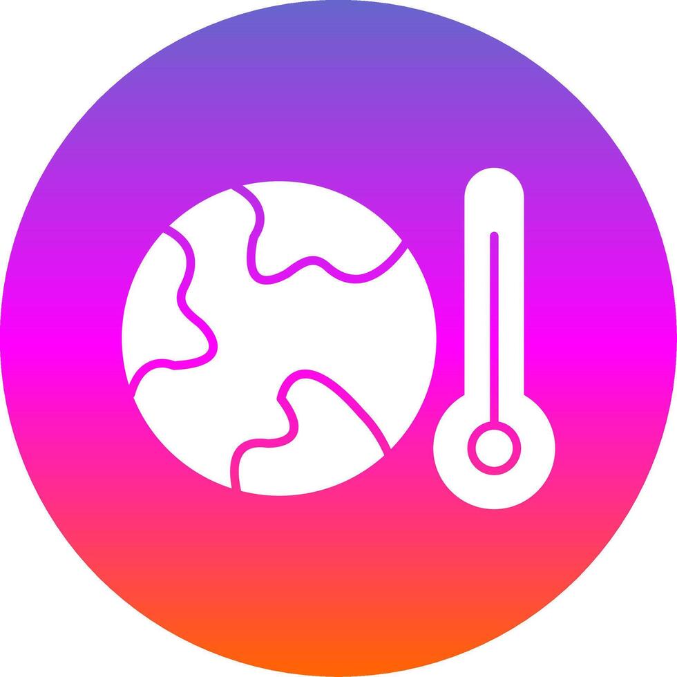 Global Warming Glyph Gradient Circle Icon vector