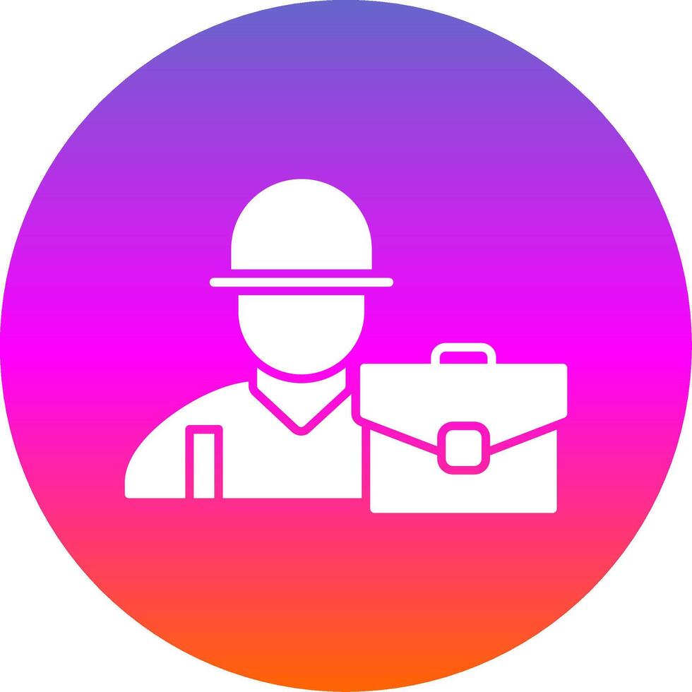 Worker Glyph Gradient Circle Icon vector