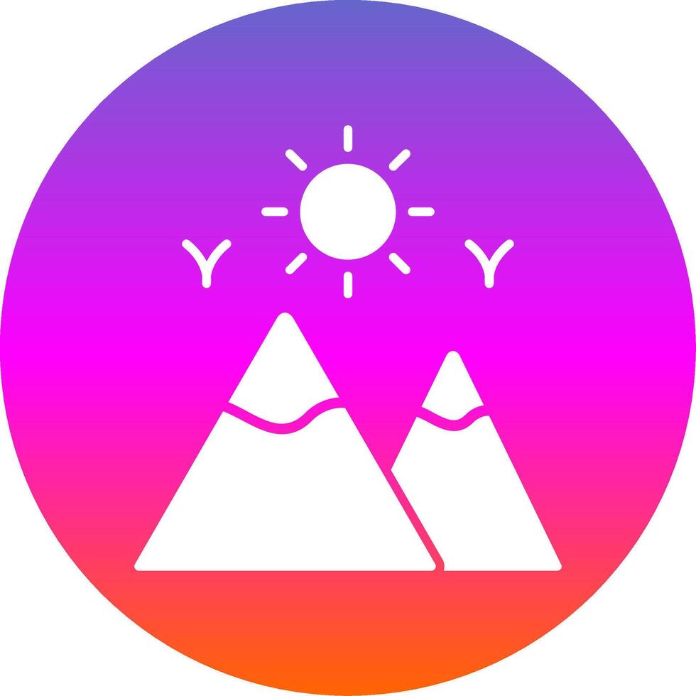 Mountains Glyph Gradient Circle Icon vector