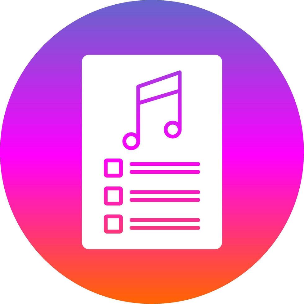 PlayList Glyph Gradient Circle Icon vector