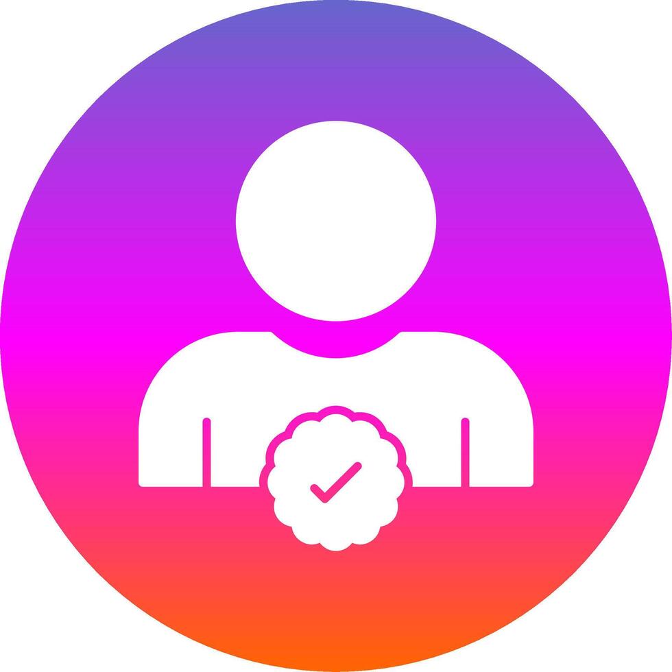 Verified User Glyph Gradient Circle Icon vector