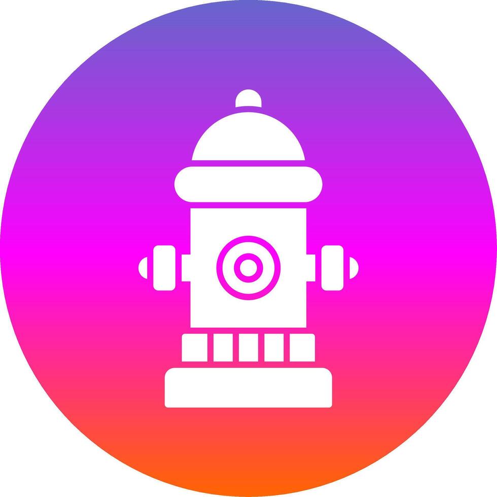 Fire Hydrant Glyph Gradient Circle Icon vector
