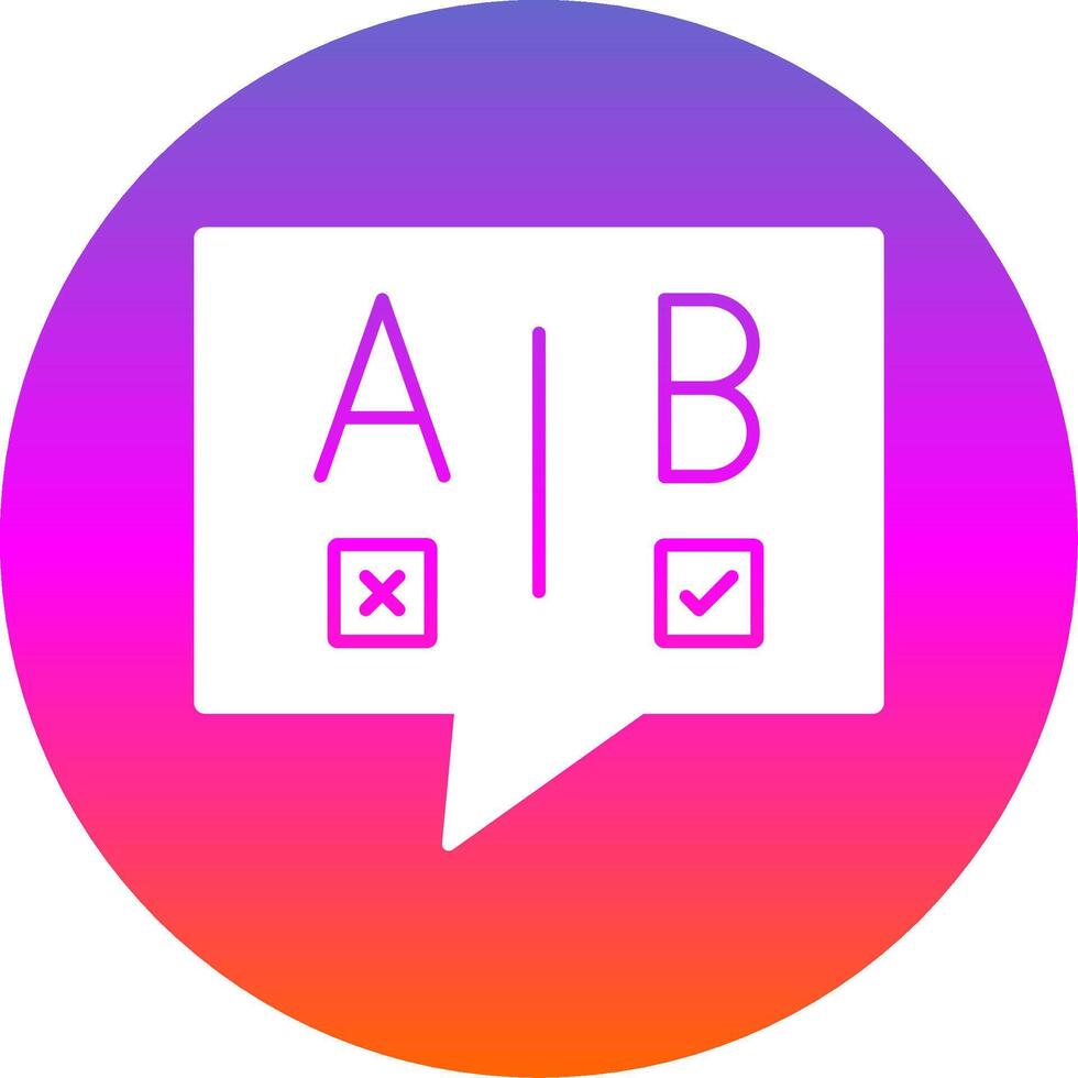 Ab Testing Glyph Gradient Circle Icon vector
