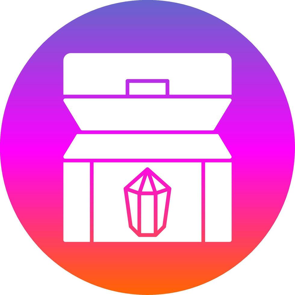 Treasure chest Glyph Gradient Circle Icon vector