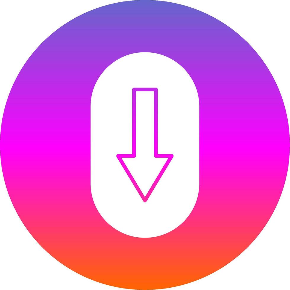 Scroll Down Glyph Gradient Circle Icon vector