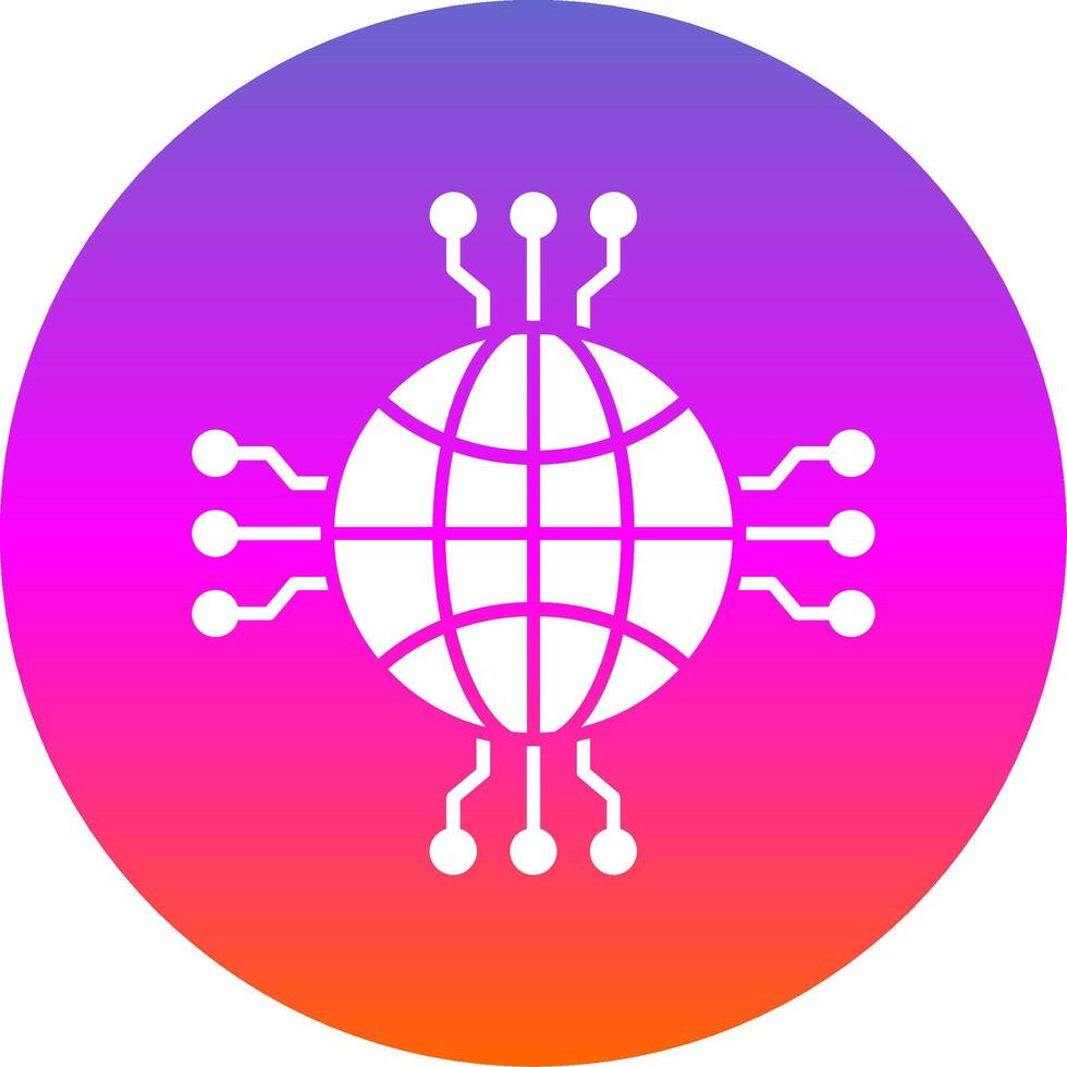 Network Glyph Gradient Circle Icon vector