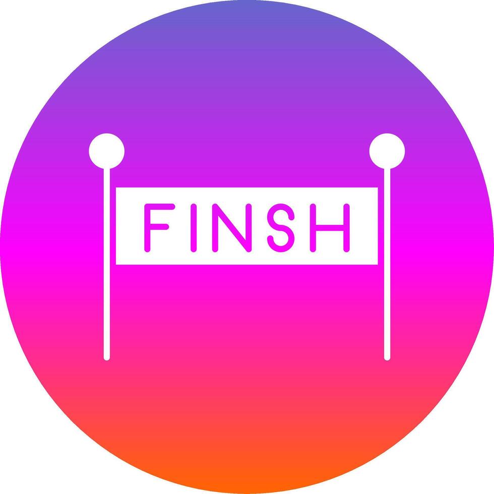 Finish Line Glyph Gradient Circle Icon vector