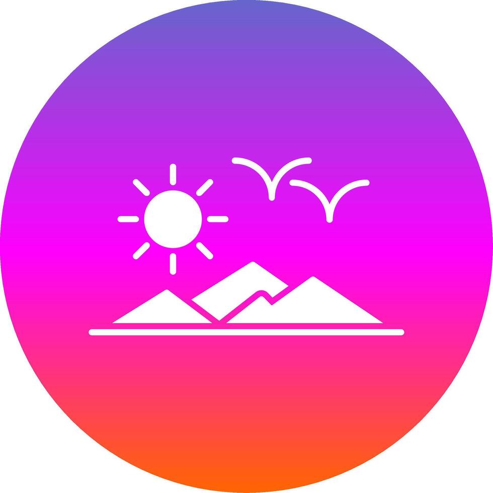 Mountain View Glyph Gradient Circle Icon vector