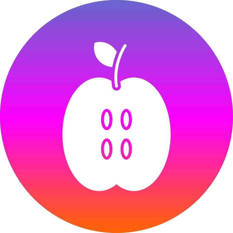 manzana glifo degradado circulo icono vector