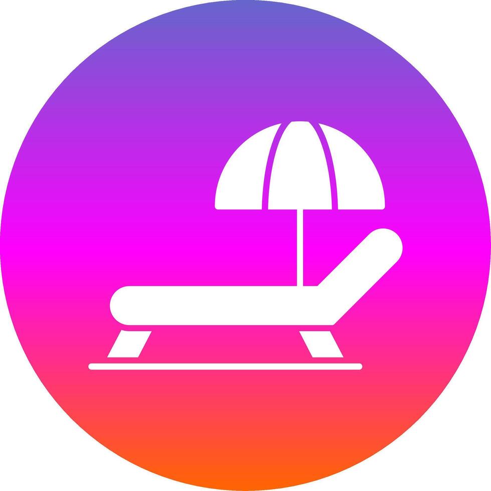 Sunbed Glyph Gradient Circle Icon vector