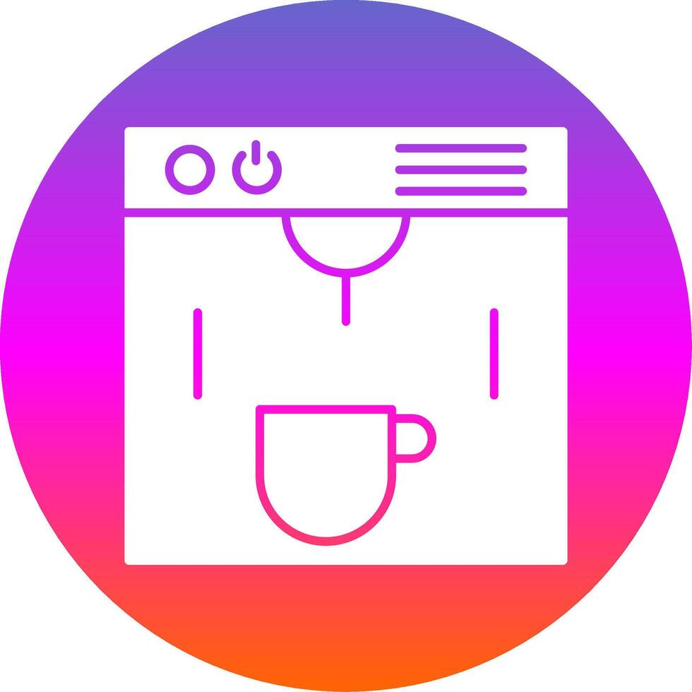 Coffe Maker Glyph Gradient Circle Icon vector