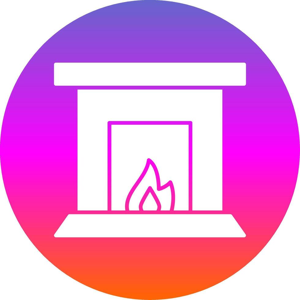 Fireplace Glyph Gradient Circle Icon vector