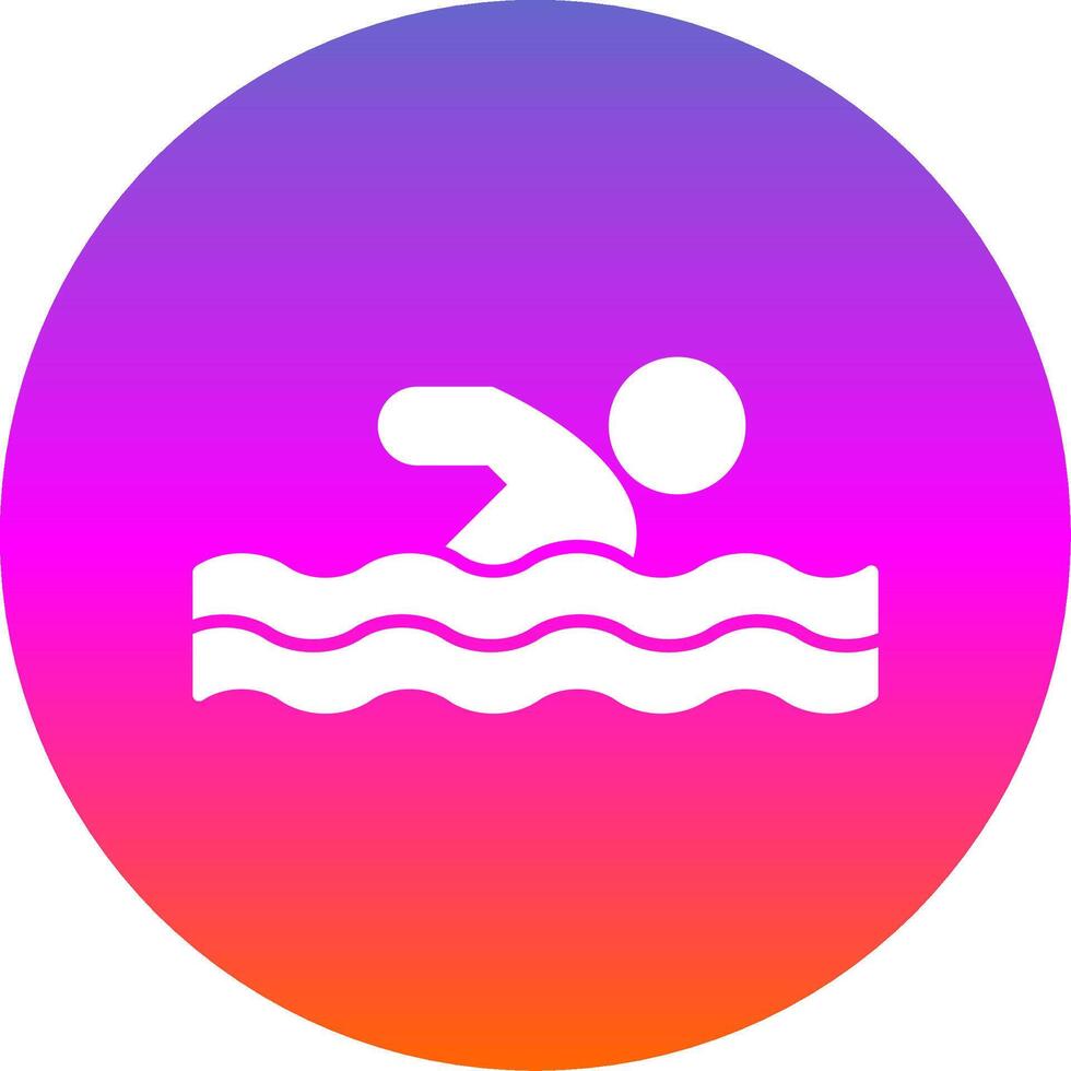 Swimming Glyph Gradient Circle Icon vector