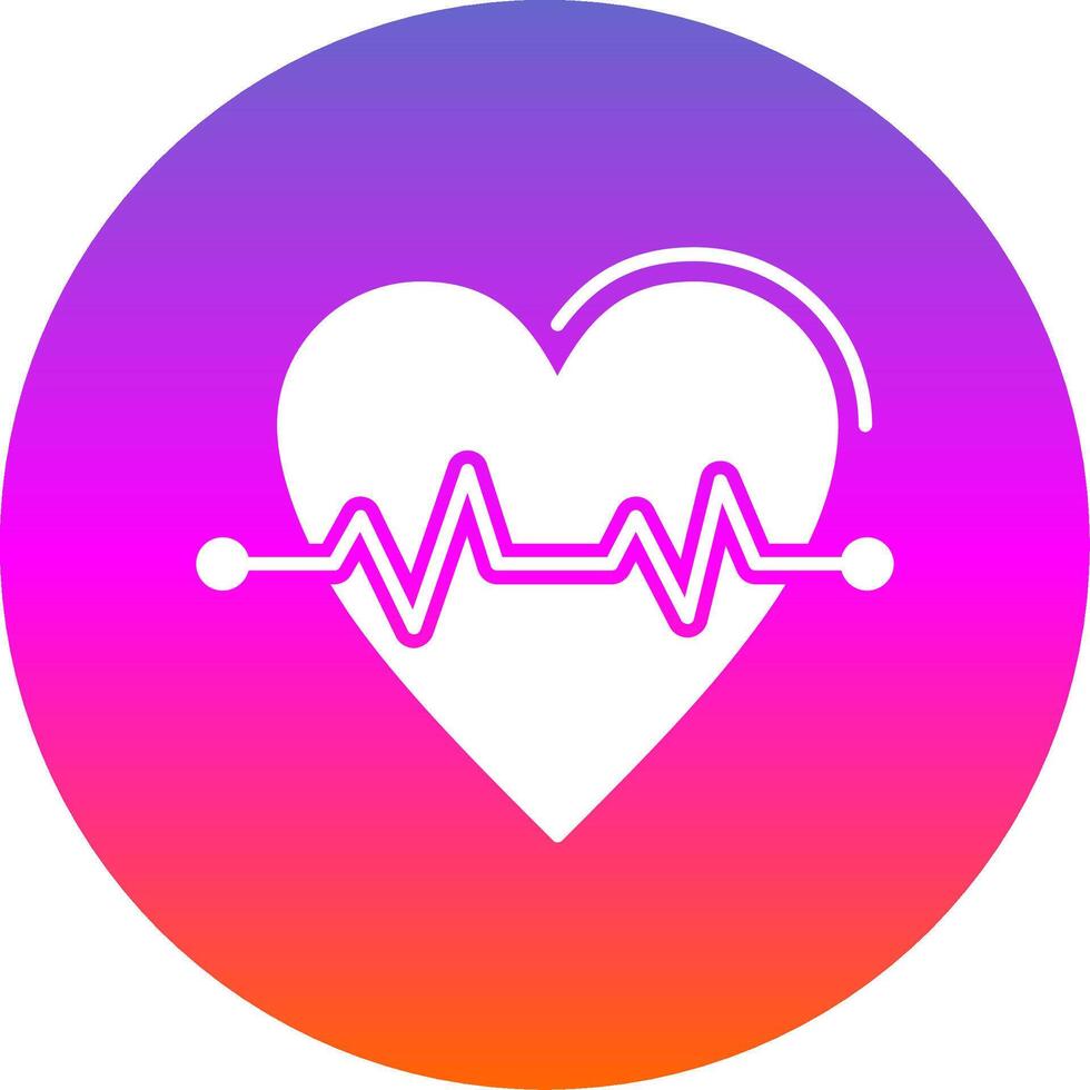 Heart Rate Glyph Gradient Circle Icon vector